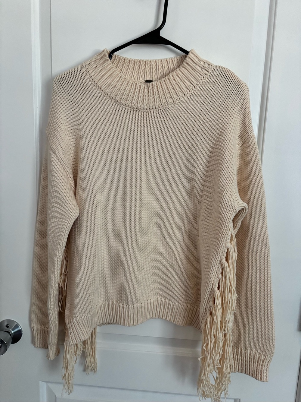 Young Fabulous & Broke Cream Fringe Crewneck Sweater